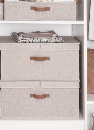 Extra Large Storage Bins with Lids, 55L Decorative Organizer