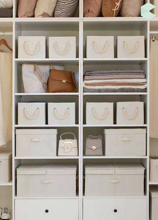 Extra Large Storage Bins with Lids, 55L Decorative Organizer
