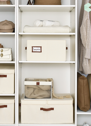 Extra Large Storage Bins with Lids, 55L Decorative Organizer