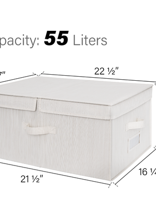 Extra Large Storage Bins with Lids, 55L Decorative Organizer