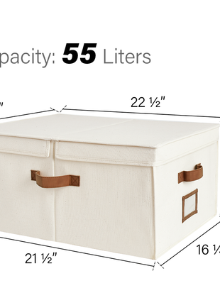 Extra Large Storage Bins with Lids, 55L Decorative Organizer