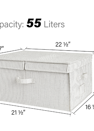 Extra Large Storage Bins with Lids, 55L Decorative Organizer