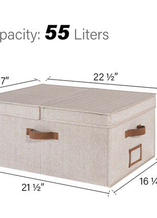 Extra Large Storage Bins with Lids, 55L Decorative Organizer