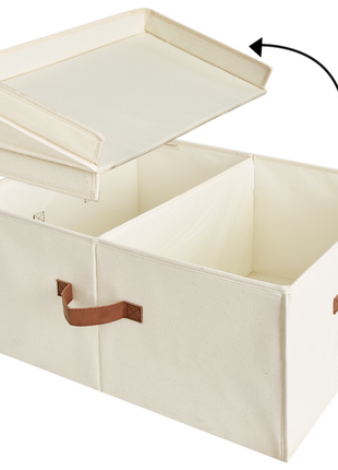 Extra Large Storage Bins with Lids, 55L Decorative Organizer