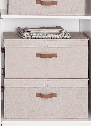 Extra Large Storage Bins with Lids, 55L Decorative Organizer