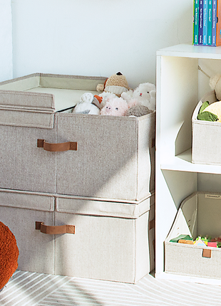 Extra Large Storage Bins with Lids, 55L Decorative Organizer