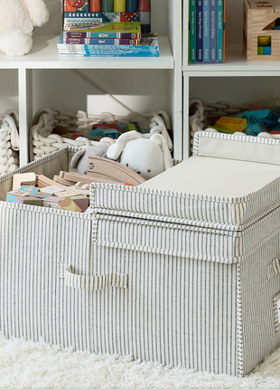 Extra Large Storage Bins with Lids, 55L Decorative Organizer