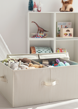 Extra Large Storage Bins with Lids, 55L Decorative Organizer