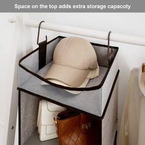 Hanging Closet Organizer, 3-Shelf Shelves with Top Shelf