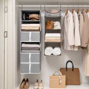 Hanging Closet Organizer, 3-Shelf Shelves with Top Shelf