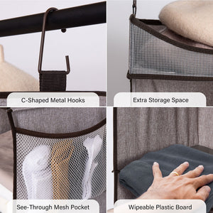 3-Shelf Hanging Closet Organizer with Top Shelf