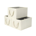 Fabric Storage Bins with Cotton Rope Handles, Set of 3