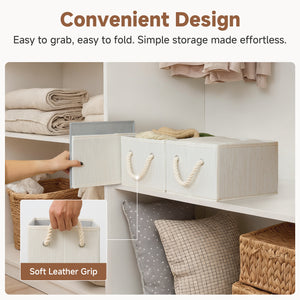 Storage Baskets for Shelves, Cotton Rope Handles, 3 Packs