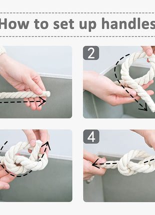 Lidded Large Storage Bins, Foldable Decorative Boxes, 3-Pack