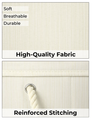 Lidded Large Storage Bins with Cotton Handles, 3-Pack