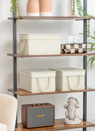 Lidded Large Storage Bins, Foldable Decorative Boxes, 3-Pack