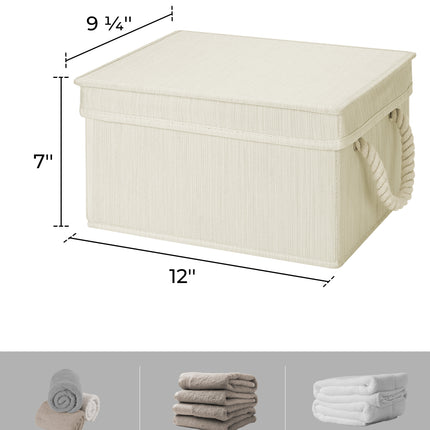 StorageWorks Lidded Large Storage Bins, Foldable Decorative Boxes, 3-Pack