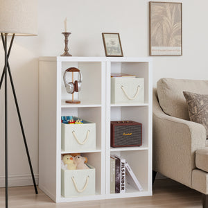 Storage Baskets for Shelves, Cotton Rope Handles, 3 Packs