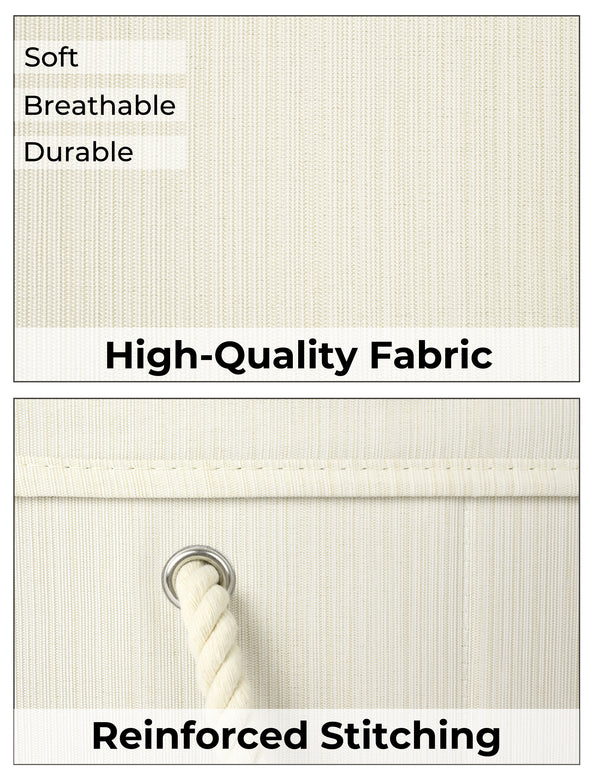 Lidded Large Storage Bins with Cotton Handles, 3-Pack