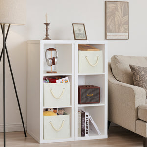 Storage Baskets for Shelves, Cotton Rope Handles, 3 Packs