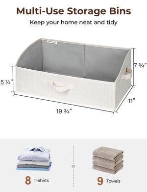 Closet Storage Bins, Trapezoid Storage Box, 3-Pack