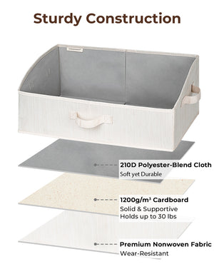 Closet Storage Bins, Trapezoid Storage Box, 3-Pack