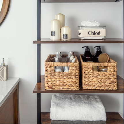 StorageWorks Rectangular Wicker Basket with Built-in Handles, 2 Pack