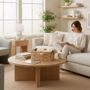 Large Rectangular Water Hyacinth Basket with Built-in Handles, 1 Pack