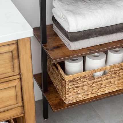 StorageWorks Large Rectangular Wicker Basket with Built-in Handles, 1 Pack