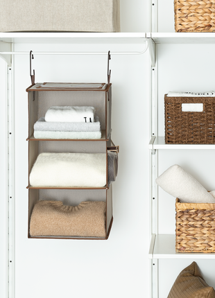 Large Rectangular Wicker Basket with Built-in Handles, 1 Pack