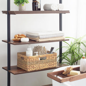 Large Rectangular Water Hyacinth Basket with Built-in Handles, 1 Pack