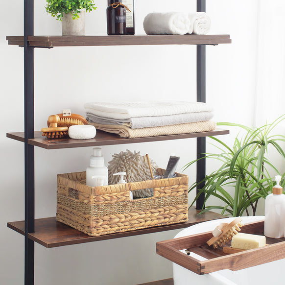 Large Rectangular Wicker Basket with Built-in Handles, 1 Pack