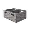Rectangular Woven Paper Rope Basket, 2 Pack