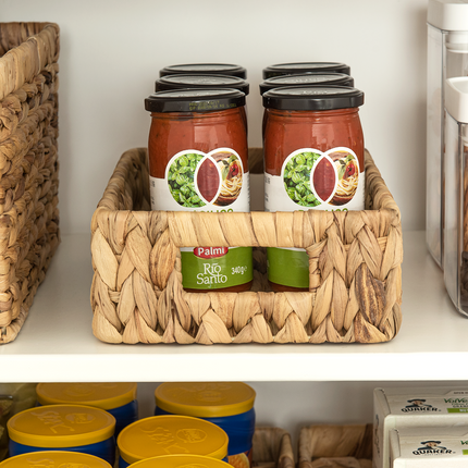 StorageWorks Rectangular Wicker Basket with Built-in Handles, 2 Pack