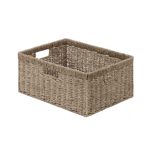 Large Rectangular Seagrass Basket with Built-in Handles, 1 Pack