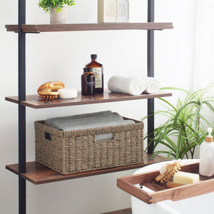 Large Rectangular Seagrass Basket with Built-in Handles, 1 Pack