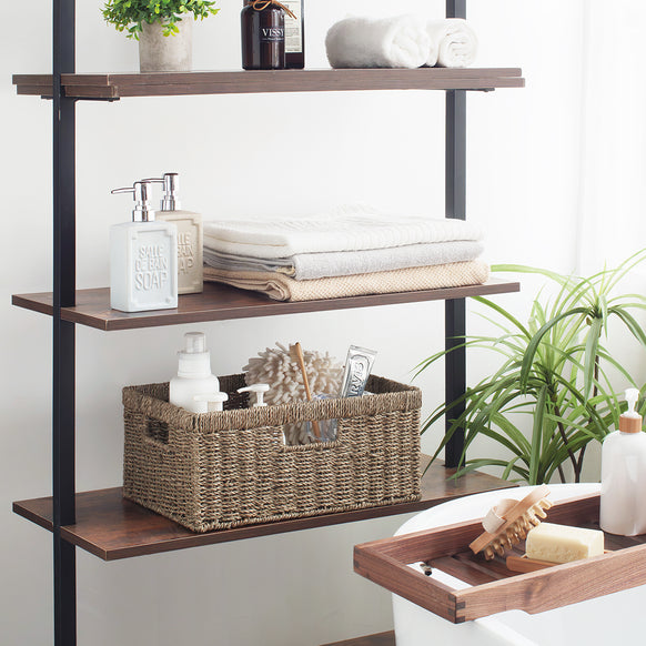 Large Rectangular Wicker Basket with Built-in Handles, 1 Pack