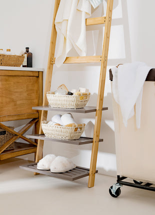 Wicker Basket for Organizing, Basket with Wooden Handles, 2 Pack