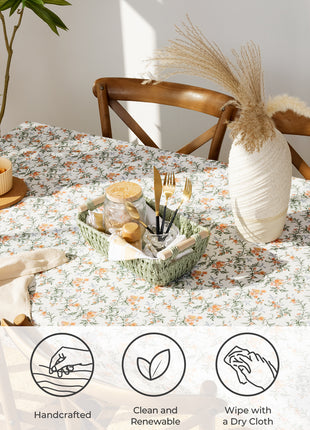 Wicker Basket for Organizing, Basket with Wooden Handles, 2 Pack