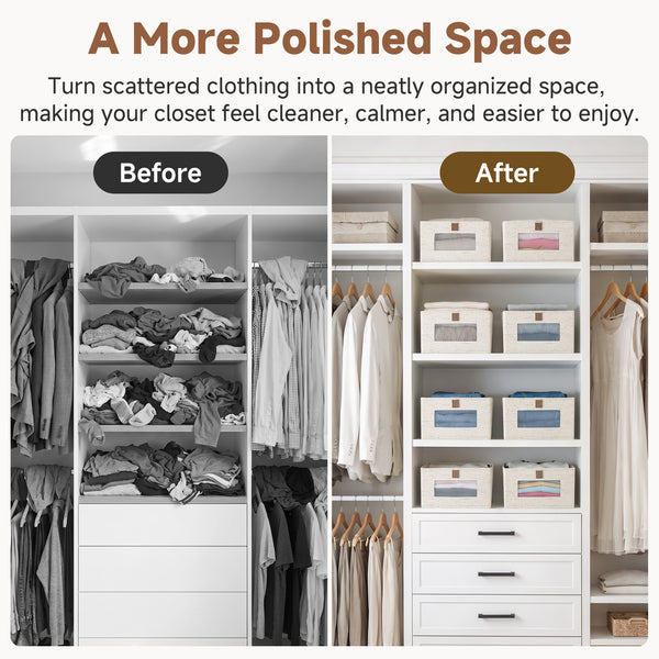 Fabric Storage Bins with Clear Window
