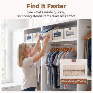 Fabric Storage Bins with Clear Window