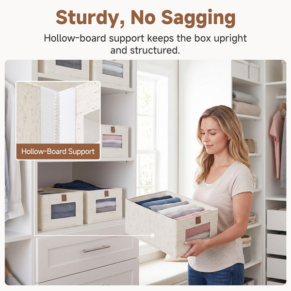 Fabric Storage Bins with Clear Window