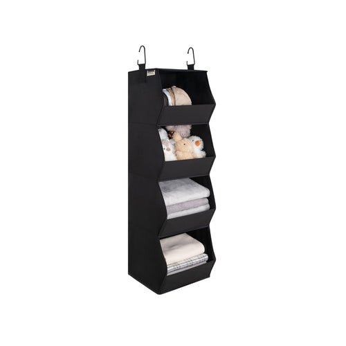 Hanging Closet Organizer, Trapezoid Shelf Design