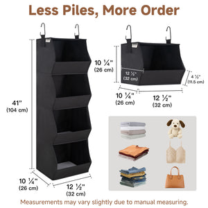 Hanging Closet Organizer, Trapezoid Shelf Design