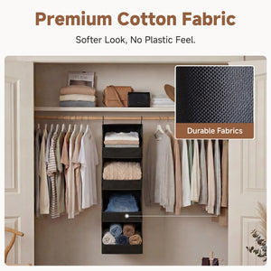Hanging Closet Organizer, Trapezoid Shelf Design