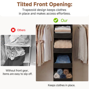 Hanging Closet Organizer, Trapezoid Shelf Design