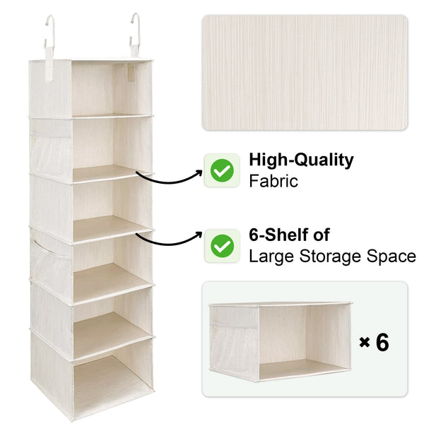 6-Shelf Hanging Closet Organizer