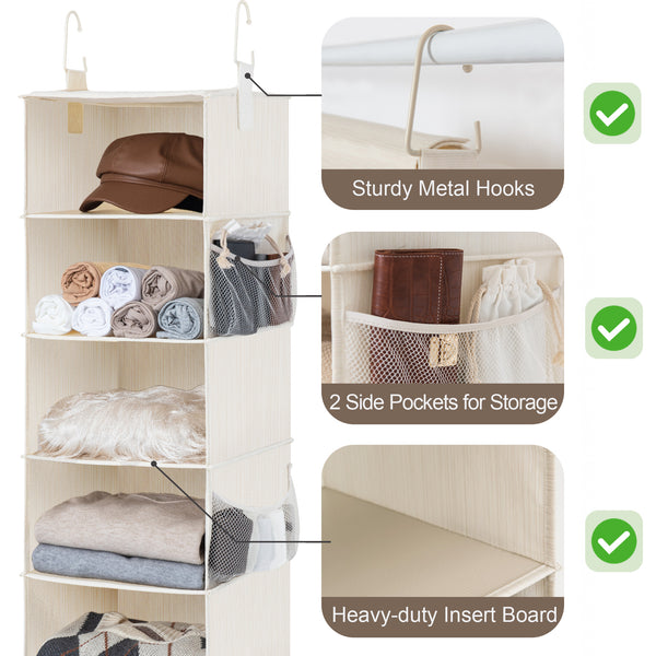6-Shelf Hanging Closet Organizer