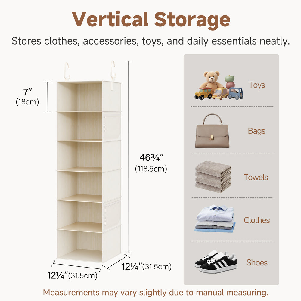 6-Shelf Hanging Closet Organizer