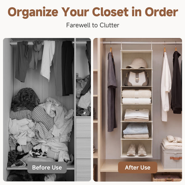 6-Shelf Hanging Closet Organizer
